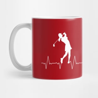 Golf Heartbeat White Mug